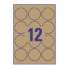 Etikett AVERY L7106-25 60 mm környezetbarát kör barna kraft 25 íves