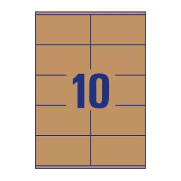   Etikett AVERY L7108-25 105x57 mm újrahasznosított barna kraft 25 íves