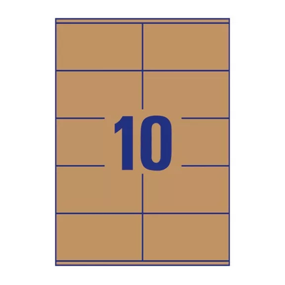 Etikett AVERY L7108-25 105x57 mm újrahasznosított barna kraft 25 íves