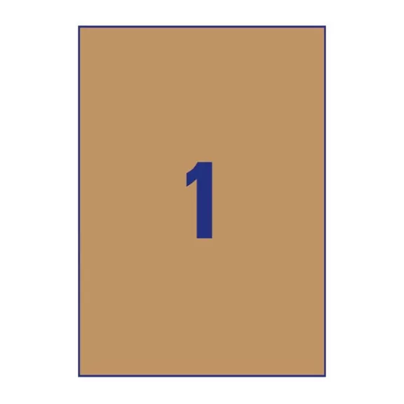 Etikett AVERY L7109-25 210x297 mm újrahasznosított barna kraft 25 íves