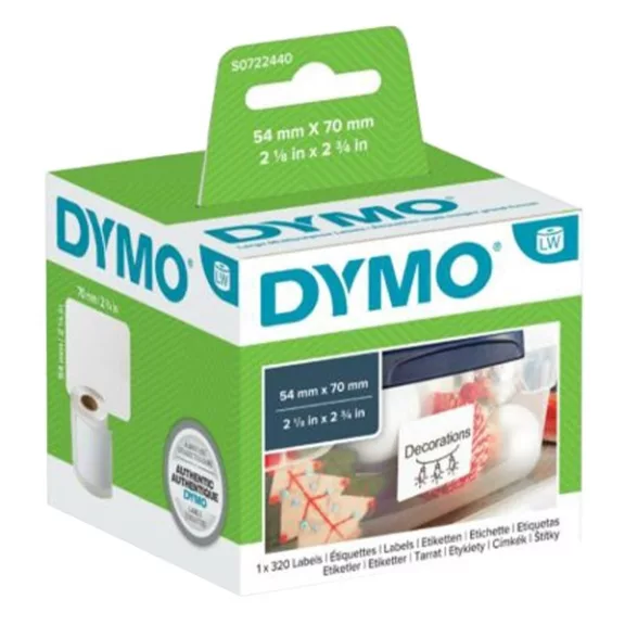 Etikett DYMO Label Writer 54x70 mm 320 darabos Etikett DYMO Label Writer 54x70 mm 320 darabos