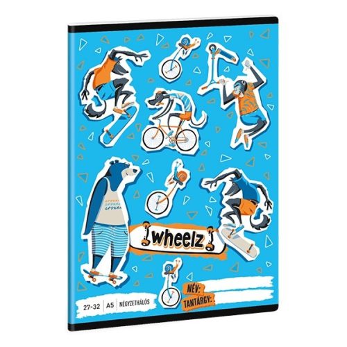 Füzet kockás ARS UNA A/5 32 lapos 27-32 Wheelz