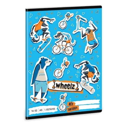 Füzet vonalas ARS UNA A/5 32 lapos 14-32 1. osztályos Wheelz