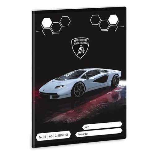 Füzet vonalas ARS UNA A/5 32 lapos 16-32 2. osztályos Lamborghini