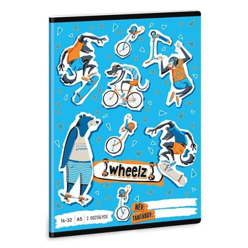 Füzet vonalas ARS UNA A/5 32 lapos 16-32 2. osztályos Wheelz