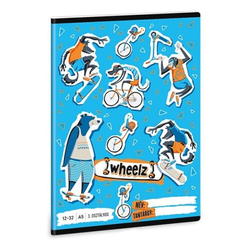 Füzet vonalas ARS UNA A/5 32 lapos 12-32 3. osztályos Wheelz