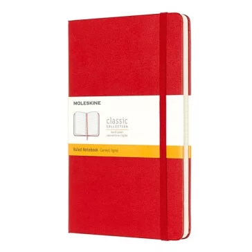   Jegyzetfüzet vonalas MOLESKINE QP060R "L" keményfedeles piros