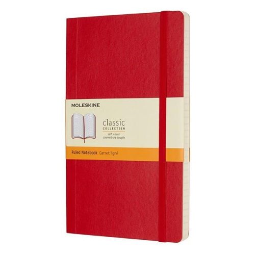 Notesz vonalas MOLESKINE QP616F2 "L" puhafedeles skarlát piros