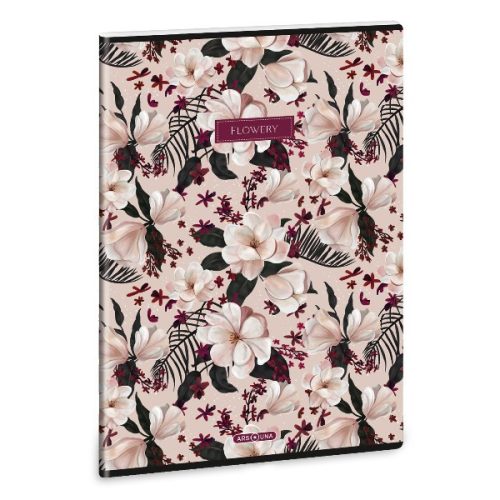 Füzet sima ARS UNA A/4 40 lapos Extra kapcsos Flowery Pink