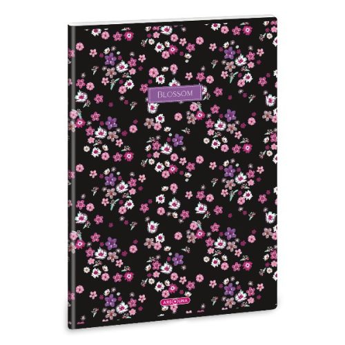 Füzet sima ARS UNA A/4 40 lapos Extra kapcsos Pearl Blossom Black