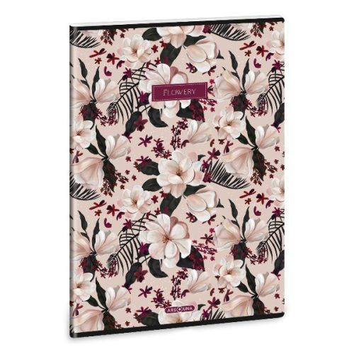Füzet vonalas ARS UNA A/4 40 lapos Extra kapcsos Flowery Pink