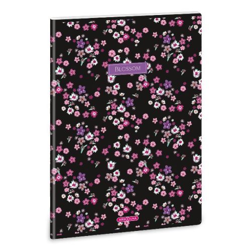Füzet vonalas ARS UNA A/4 40 lapos Extra kapcsos Pearl Blossom Black