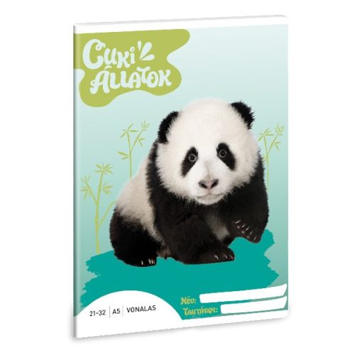 Füzet vonalas ARS UNA A/5 32 lapos 21-32 4-8. osztályos Cuki-panda