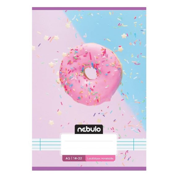 Füzet vonalas NEBULO A/5 32 lapos 14-32 1.osztályos Cuki 16 darabos