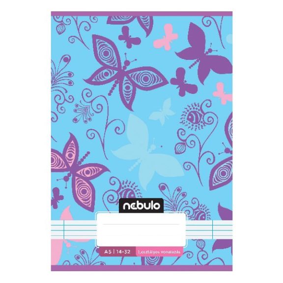 Füzet vonalas NEBULO A/5 32 lapos 14-32 1.osztályos Cuki 16 darabos