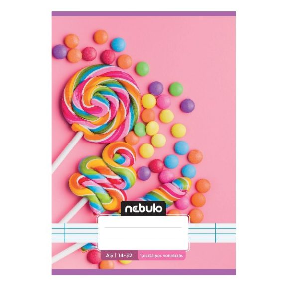 Füzet vonalas NEBULO A/5 32 lapos 14-32 1.osztályos Cuki 16 darabos