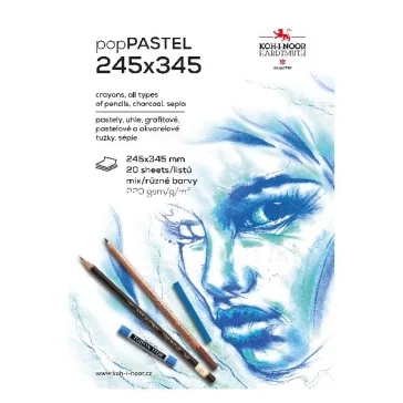   Rajztömb KOH-I-NOOR 9920 245x345 mm 20 lapos pasztell színes