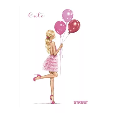 Füzet vonalas STREET A/4 54 lapos Cute margóval