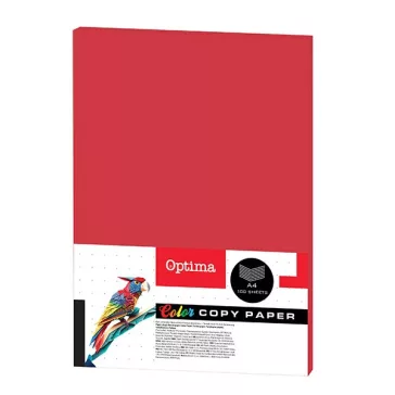   Fénymásolópapír színes OPTIMA A/4 80 g piros 100 ív/csomag
