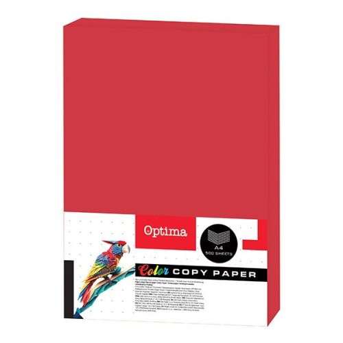 Fénymásolópapír színes OPTIMA A/4 80 g piros 500 ív/csomag