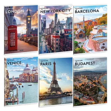 Füzet kockás ARS UNA A/4 40 lapos Extra kapcsos Cityscape