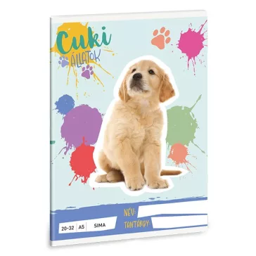 Füzet sima ARS UNA A/5 32 lapos 20-32 Cuki-Golden Retriever