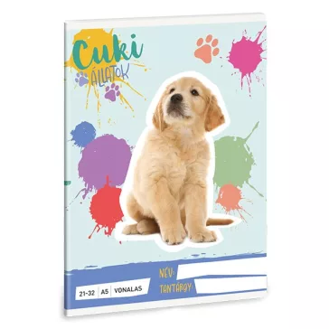   Füzet vonalas ARS UNA A/5 32 lapos 21-32 4-8.osztályos Cuki-Golden Retriever