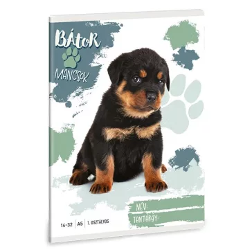   Füzet vonalas ARS UNA A/5 32 lapos 14-32 1.osztályos Bátor mancsok-Rottweiler