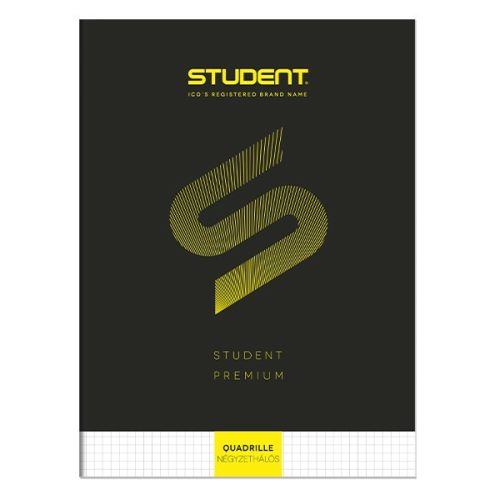 Füzet kockás ICO Student Black Prémium A/4 80 lapos
