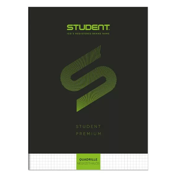 Füzet kockás ICO Student Black Prémium A/4 32 lapos