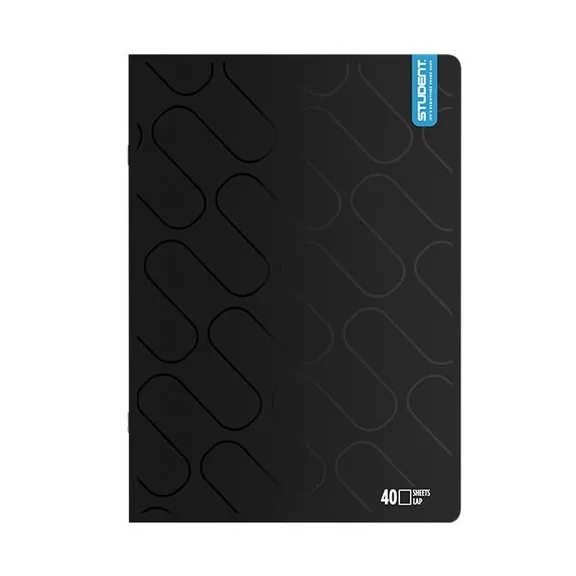 Füzet sima ICO Student Black Prémium A/4 40 lapos