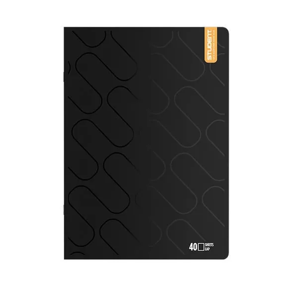 Füzet sima ICO Student Black Prémium A/4 40 lapos