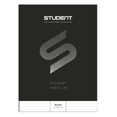 Füzet vonalas ICO Student Black Prémium A/4 80 lapos
