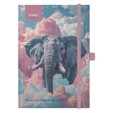   Jegyzetfüzet vonalas STREET Animals Edition Elephant A/5 96 lapos gumis keményfedelű