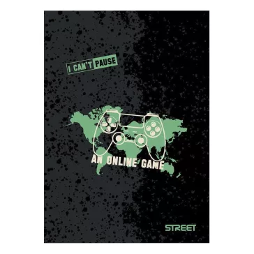 Füzet vonalas STREET A/5 54 lapos Gaming margóval