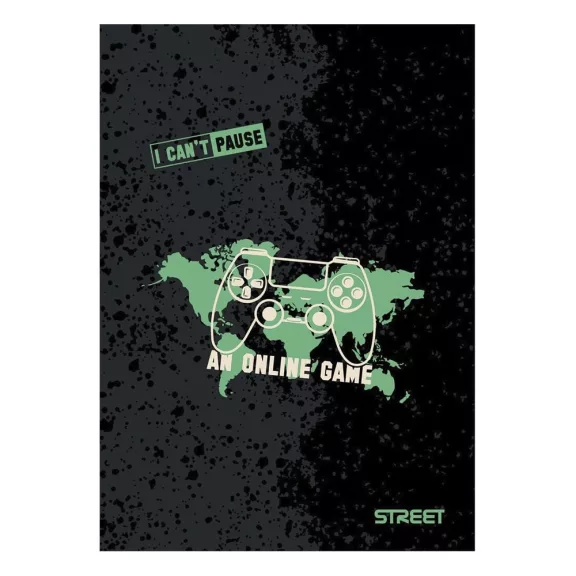 Füzet vonalas STREET A/5 54 lapos Gaming margóval