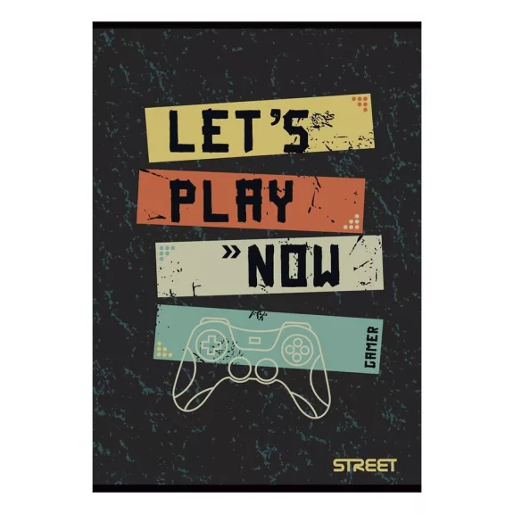 Füzet vonalas STREET A/5 54 lapos Gaming margóval