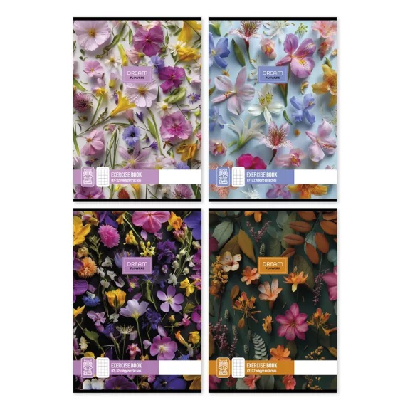 Füzet kockás Dream Flowers A/4 87-32 vegyes minták Füzet kockás Dream Flowers A/4 87-32 vegyes minták