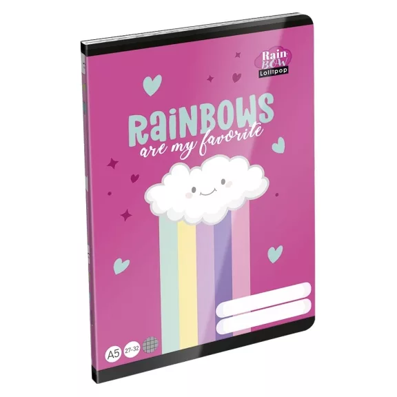 Füzet kockás LIZZYSULI A/5 32 lapos 27-32 Lollipop Rainbow Füzet kockás LIZZYSULI A/5 32 lapos 27-32 Lollipop Rainbow