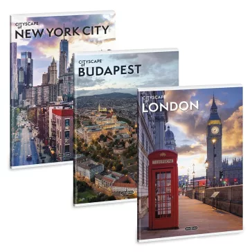   Füzet kockás ARS UNA A/4 40 lapos Extra kapcsos Cityscape 5593
