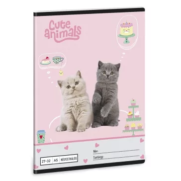   Füzet kockás ARS UNA A/5 32 lapos 27-32 Cute Animals-Tea Party