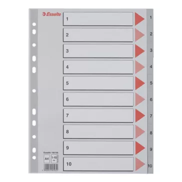 Regiszter ESSELTE A/4 műanyag 1-10