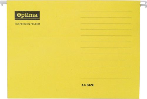 Függőmappa OPTIMA A/4 karton sárga 25 darabos