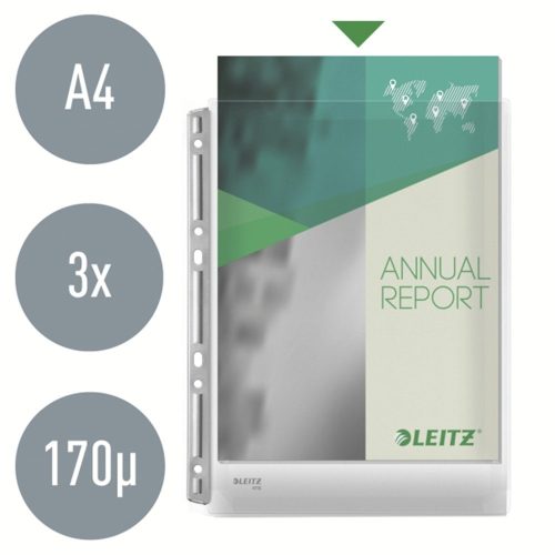 Lefűzhető genotherm LEITZ Jumbo A/4 170 mikron fémsínnel narancsos 3 darabos