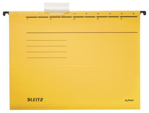 Függőmappa LEITZ Alpha Standard A/4 karton sárga 25 darabos
