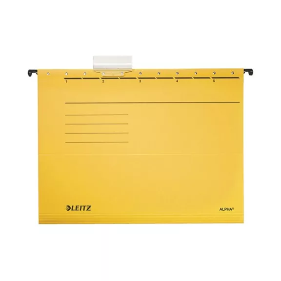 Függőmappa LEITZ Alpha Standard A/4 karton sárga 25 darabos