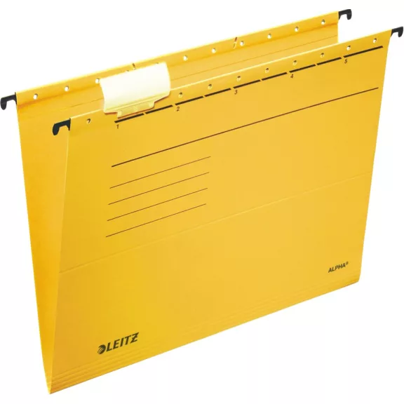 Függőmappa LEITZ Alpha Standard A/4 karton sárga 25 darabos