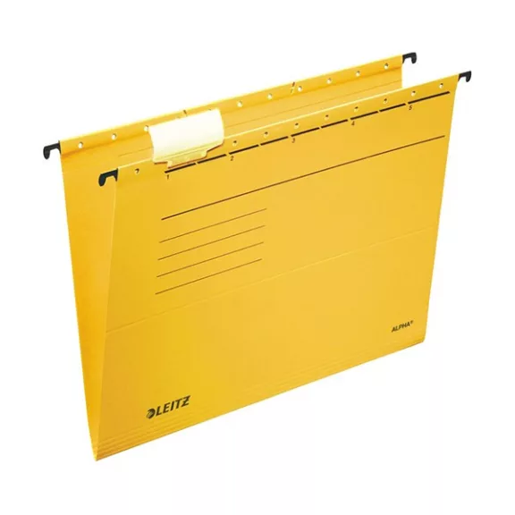 Függőmappa LEITZ Alpha Standard A/4 karton sárga 25 darabos
