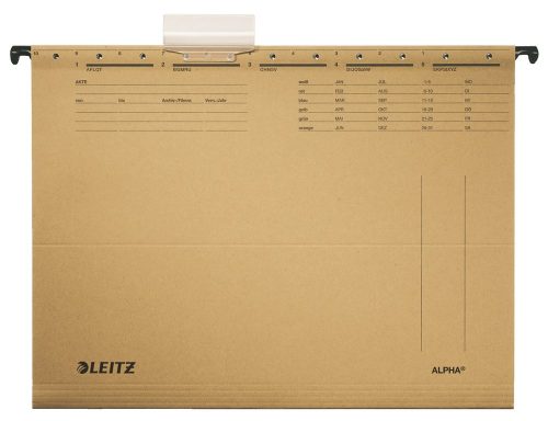 Függőmappa LEITZ Alpha Standard A/4 karton natúr 25 darabos