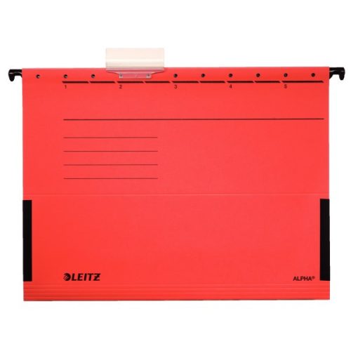 Függőmappa oldalvédelemmel LEITZ Alpha Standard A/4 karton piros 25 darabos